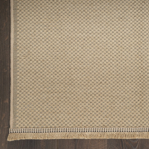 Homeroots 5' Natural Flatweave Non-skid Area Rug With Fringe - Durable Jute, Cotton & Polyester, Modern Accent  Jute,Cotton,Polyester 556236