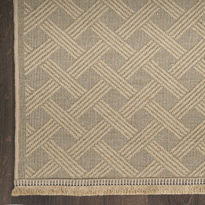 HomeRoots 8' Natural Geometric Flatweave Area Rug with Fringe - Durable, Stylish, Non-Slip Design for Any Room 8' X 10' 556242