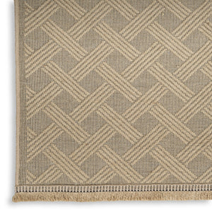 HomeRoots 8' Natural Geometric Flatweave Area Rug with Fringe - Durable, Stylish, Non-Slip Design for Any Room 8' X 10' 556242