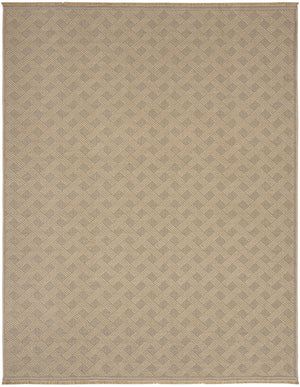 Homeroots 8' X 10' Natural Geometric Flatweave Rug With Fringe - Durable, Stylish, And Non-slip For Any Room  Jute,Cotton,Polyester 556242