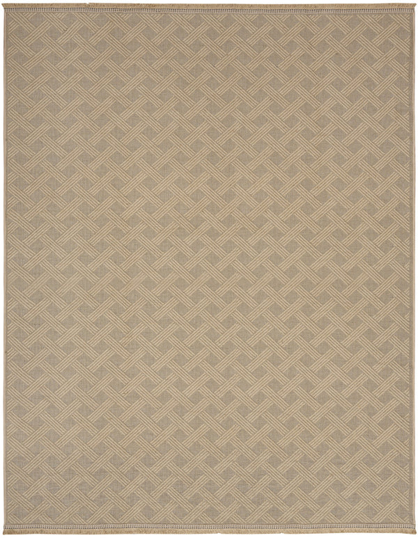 Homeroots 8' X 10' Natural Geometric Flatweave Rug With Fringe - Durable, Stylish, And Non-slip For Any Room  Jute,Cotton,Polyester 556242
