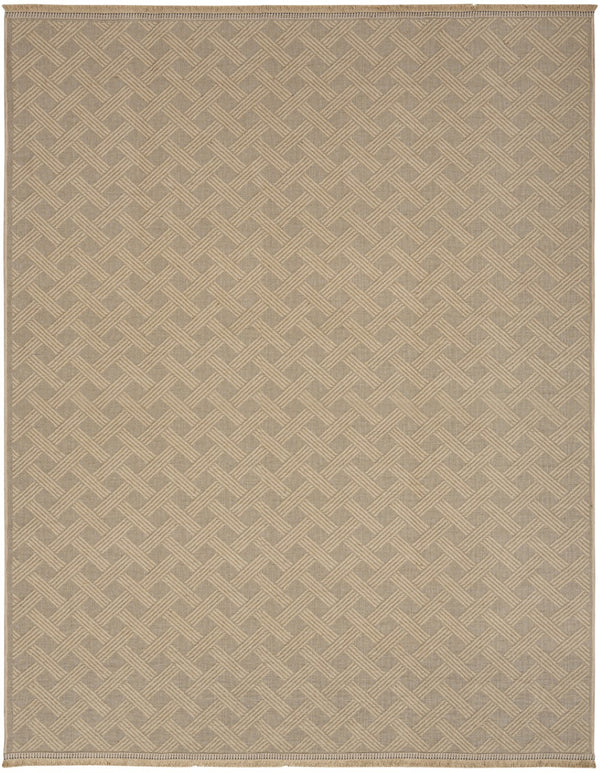 HomeRoots 8' Natural Geometric Flatweave Area Rug with Fringe - Durable, Stylish, Non-Slip Design for Any Room 8' X 10' 556242