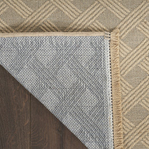 HomeRoots 8' Natural Geometric Flatweave Area Rug with Fringe - Durable, Stylish, Non-Slip Design for Any Room 8' X 10' 556242