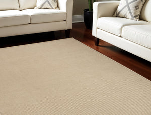 Homeroots 8' X 10' Natural Flatweave Non-skid Area Rug With Fringe - Stylish, Durable, And Versatile Home Accent  Jute,Cotton,Polyester 556245