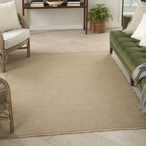 HomeRoots 8' Natural Flatweave Area Rug with Fringe - Durable, Stylish Design for Modern and Rustic Spaces 8' X 10' 556245