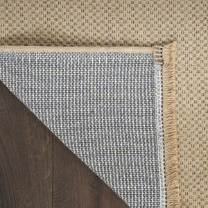 Homeroots 8' X 10' Natural Flatweave Non-skid Area Rug With Fringe - Stylish, Durable, And Versatile Home Accent  Jute,Cotton,Polyester 556245