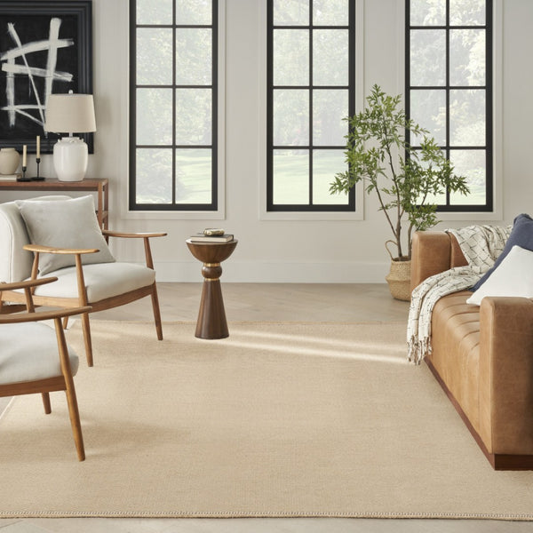 HomeRoots 8' Natural Flatweave Area Rug with Fringe - Durable, Stylish Design for Modern and Rustic Spaces 8' X 10' 556245