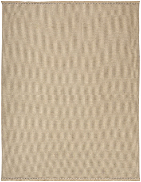 Homeroots 8' X 10' Natural Flatweave Non-skid Area Rug With Fringe - Stylish, Durable, And Versatile Home Accent  Jute,Cotton,Polyester 556245