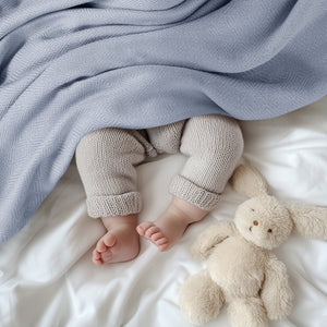 JLA Home Madison Park - Rayon Bamboo Cotton Blanket with Diamond Jacquard Weave — Breathable, Silky Soft & Gift-Ready Luxury Light Blue AM51-0530