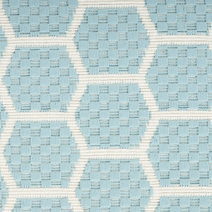 HomeRoots 9' Aqua and Ivory Geometric Flatwoven Area Rug - Stylish, Durable, Reversible for Indoor/Outdoor Use 556306