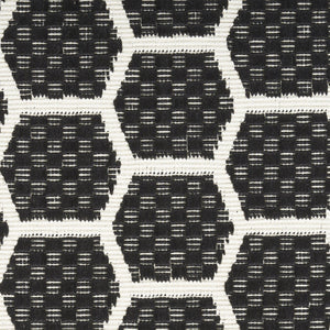HomeRoots 9' X 12' Black and Ivory Geometric Rug – Versatile Indoor/Outdoor Flatwoven Design for Modern Spaces 556311