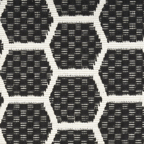 HomeRoots 9' X 12' Black and Ivory Geometric Rug – Versatile Indoor/Outdoor Flatwoven Design for Modern Spaces 556311