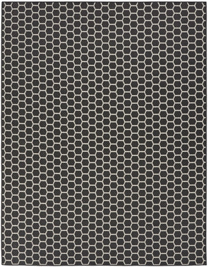 HomeRoots 9' X 12' Black and Ivory Geometric Rug – Versatile Indoor/Outdoor Flatwoven Design for Modern Spaces 556311