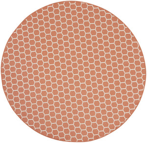 HomeRoots 8' Coral Geometric Indoor Outdoor Area Rug - Durable, Reversible, Stylish for Living Spaces & Patios 556319