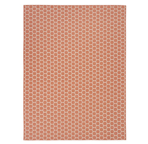 HomeRoots 9' X 12' Coral and Ivory Geometric Area Rug – Stylish Indoor/Outdoor Design, Reversible & Easy-Care! 556321