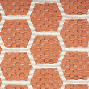 HomeRoots 9' X 12' Coral and Ivory Geometric Area Rug – Stylish Indoor/Outdoor Design, Reversible & Easy-Care! 556321