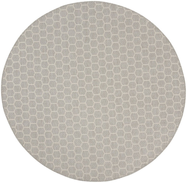 HomeRoots 8' Gray and Ivory Geometric Area Rug - Stylish Indoor/Outdoor Design for Modern Living Spaces 556324