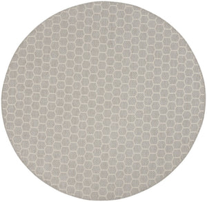 HomeRoots 8' Gray and Ivory Geometric Area Rug - Stylish Indoor/Outdoor Design for Modern Living Spaces 556324