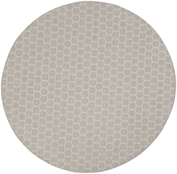 HomeRoots 8' Gray and Ivory Geometric Area Rug - Stylish Indoor/Outdoor Design for Modern Living Spaces 556324