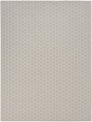 HomeRoots 9' X 12' Gray and Ivory Geometric Area Rug - Stylish Indoor/Outdoor Design for Easy Maintenance & Durability 556326