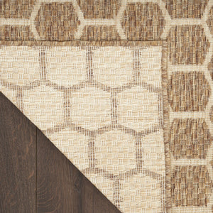 HomeRoots 9' X 12' Natural Geometric Indoor Outdoor Area Rug - Durable, Reversible, Stylish for Any Space 556331