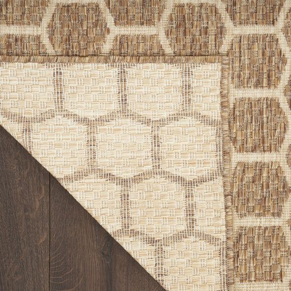 HomeRoots 9' X 12' Natural Geometric Indoor Outdoor Area Rug - Durable, Reversible, Stylish for Any Space 556331