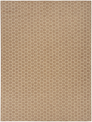 HomeRoots 9' X 12' Natural Geometric Indoor Outdoor Area Rug - Durable, Reversible, Stylish for Any Space 556331