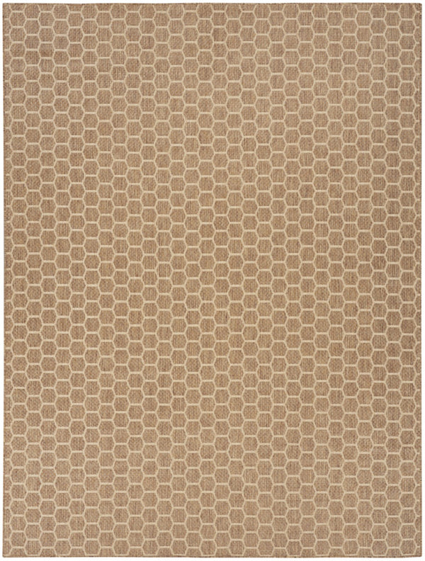 HomeRoots 9' X 12' Natural Geometric Indoor Outdoor Area Rug - Durable, Reversible, Stylish for Any Space 556331