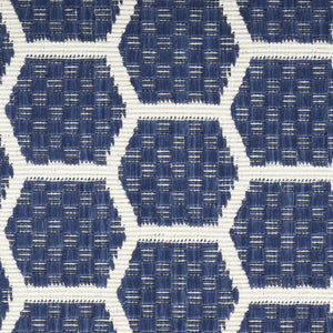 HomeRoots 9' Geometric Navy Blue and Ivory Area Rug - Stylish, Reversible Indoor/Outdoor Design for Modern Spaces 556336