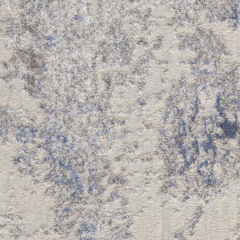 HomeRoots 4 X 6 Abstract Ivory Blue Gray Synthetic Area Rug for Modern Living Spaces 556370