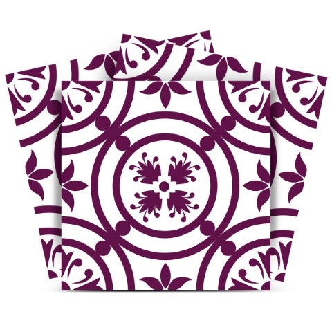 Homeroots 12" X 12" Merlot Lisa Peel And Stick Tile Set - Colorful, Removable Decor For Easy Home Makeovers 12" X 12" Vinyl 556388