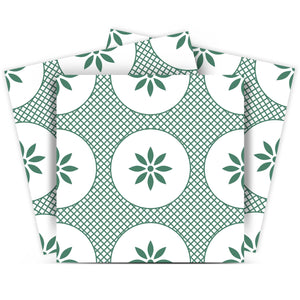 Homeroots 12" Light Sage & White Circle Flower Peel And Stick Tiles - Easy Diy Home Decor For Any Room! 12" X 12" Vinyl 556395