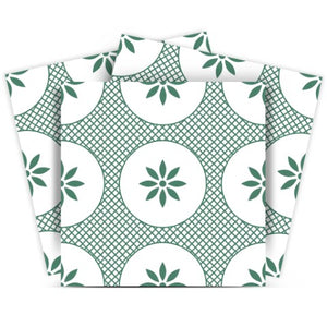 Homeroots 12" Light Sage & White Circle Flower Peel And Stick Tiles - Easy Diy Home Decor For Any Room! 12" X 12" Vinyl 556395