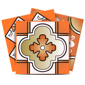Homeroots 12" Retro Orange Mosaic Peel And Stick Tiles - Fun, Removable Decor For Home Makeovers & Renters! 12" X 12" Vinyl 556396