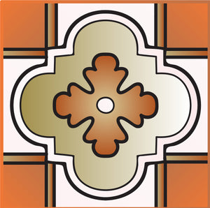 Homeroots 12" Retro Orange Mosaic Peel And Stick Tiles - Fun, Removable Decor For Home Makeovers & Renters! 12" X 12" Vinyl 556396