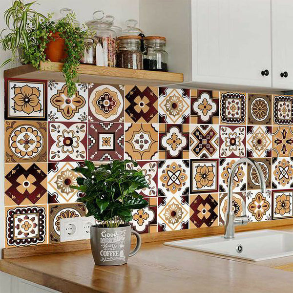 Homeroots 12" Shades Of Brown Mosaic Peel And Stick Tiles - Easy Removable Décor For Home Makeovers & Rentals 12" X 12" Vinyl 556397