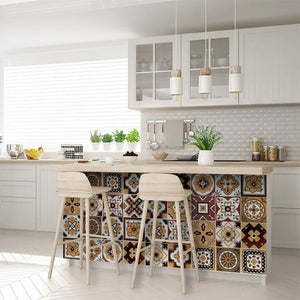 Homeroots 12" Shades Of Brown Mosaic Peel And Stick Tiles - Easy Removable Décor For Home Makeovers & Rentals 12" X 12" Vinyl 556397