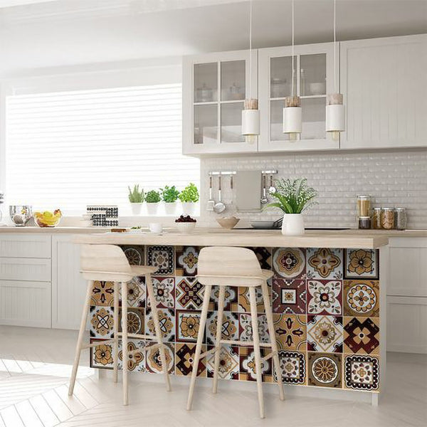 Homeroots 12" Shades Of Brown Mosaic Peel And Stick Tiles - Easy Removable Décor For Home Makeovers & Rentals 12" X 12" Vinyl 556397