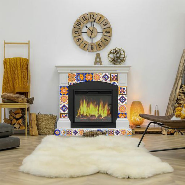 Homeroots 12" Blue And Gold Celestial Mosaic Peel And Stick Tiles - Easy Removable Decor For Any Space! 12" X 12" Vinyl 556398