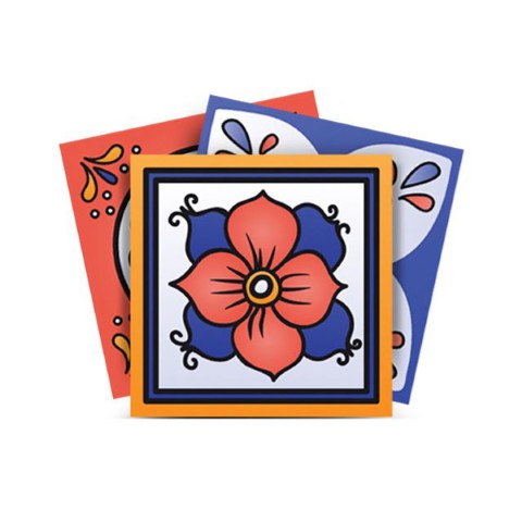 Homeroots 12" Shades Of Blue Celestial Mosaic Peel And Stick Tiles - Removable Decor For Easy Home Makeover 12" X 12" Vinyl 556399