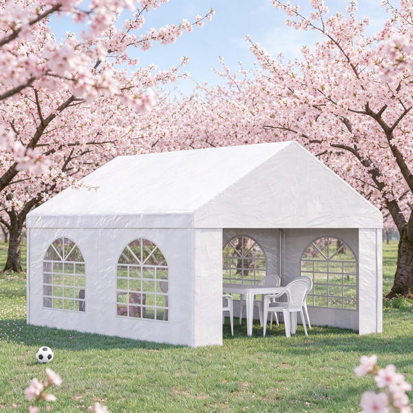 English Elm Heavy Duty Steel Frame Outdoor Gazebo Tent with Removable Sidewalls for Events T3971S00255