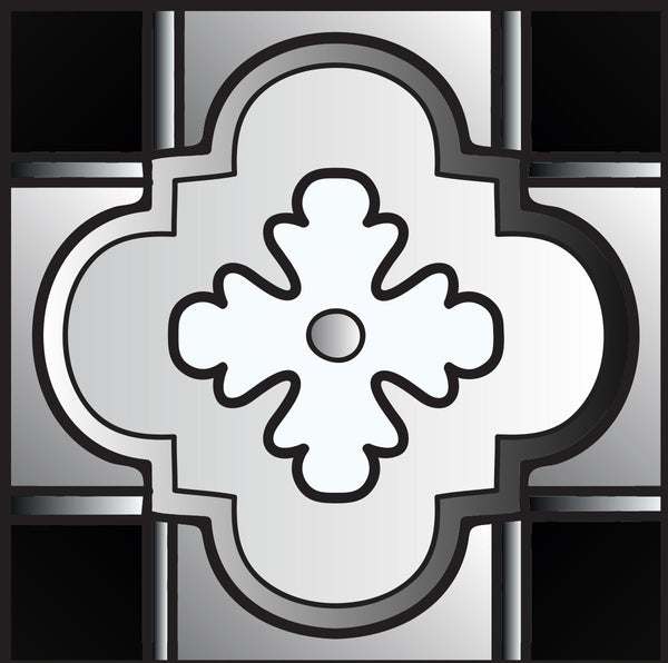 Homeroots 12" Black, White & Gray Mosaic Peel And Stick Tiles - Versatile, Removable Decor For Any Space! 12" X 12" Vinyl 556401