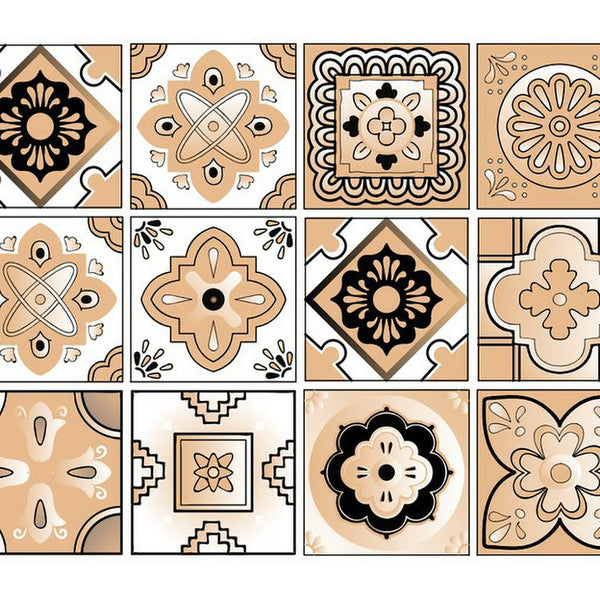 Homeroots 12" Shades Of Taupe Mosaic Peel And Stick Tiles - Easy, Removable Decor For Kitchens And Bathrooms 12" X 12" Vinyl 556402