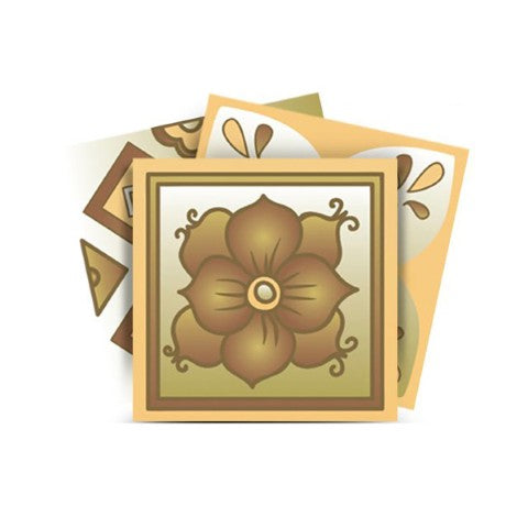 Homeroots 12" Vintage Beige And White Peel And Stick Tiles - Effortless, Removable Decor For Any Room! 12" X 12" Vinyl 556405