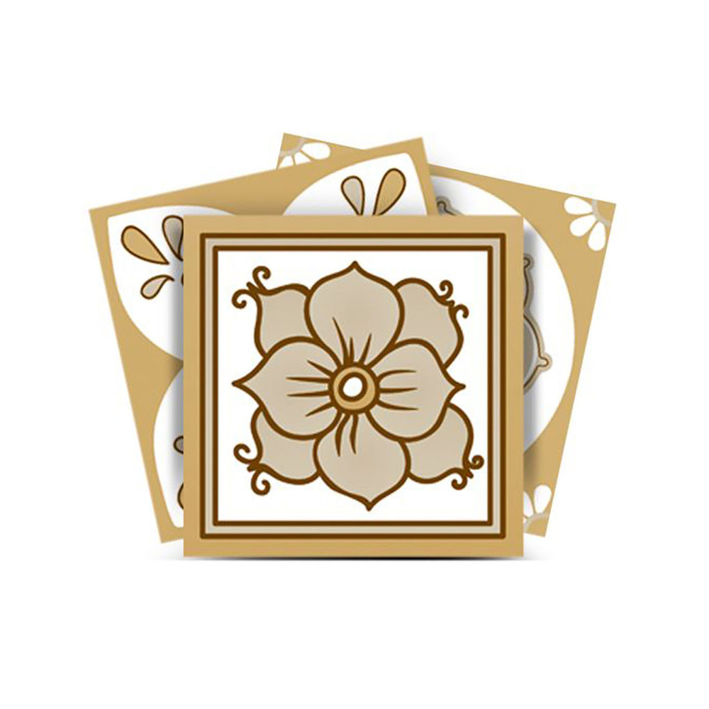 Homeroots 12" Vintage Brown And White Peel And Stick Removable Tiles - Stylish, Easy To Apply, Multi-room Decor! 12" X 12" Vinyl 556406