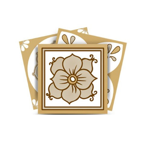 Homeroots 12" Vintage Brown And White Peel And Stick Removable Tiles - Stylish, Easy To Apply, Multi-room Decor! 12" X 12" Vinyl 556406