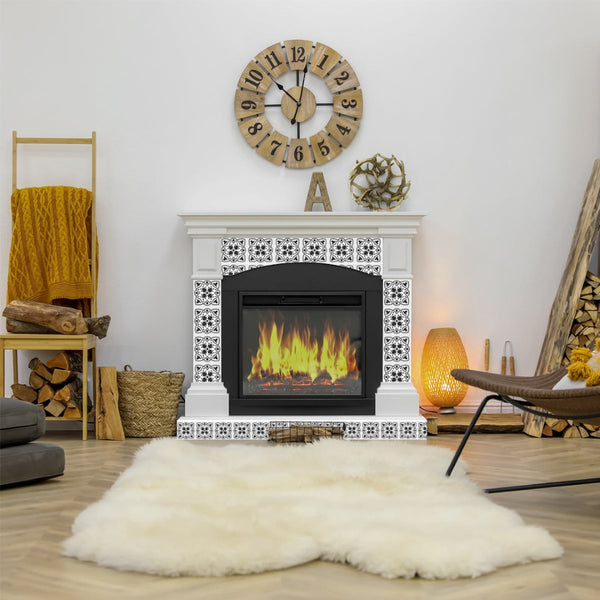 Homeroots 12" Charcoal And White Scroll Peel And Stick Removable Tiles – Stylish, Easy-to-apply Decor Solution! 12" X 12" Vinyl 556407