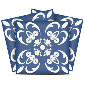 Homeroots 12" X 12" Wedgwood Blue And White Peel And Stick Tiles For Effortless Home Makeover & Design 12" X 12" Vinyl 556411