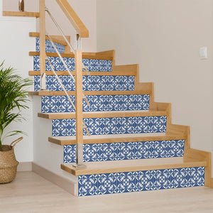 Homeroots 12" X 12" Wedgwood Blue And White Peel And Stick Tiles For Effortless Home Makeover & Design 12" X 12" Vinyl 556411