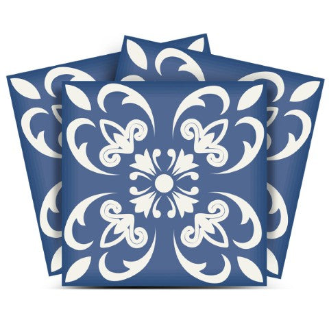 Homeroots 12" X 12" Wedgwood Blue And White Peel And Stick Tiles For Effortless Home Makeover & Design 12" X 12" Vinyl 556411
